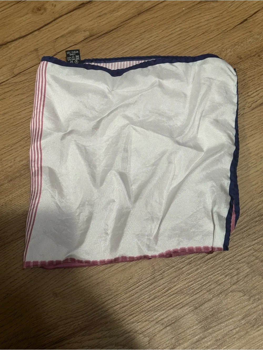 100% silk pocket square  made in italy with pink and white checkered,